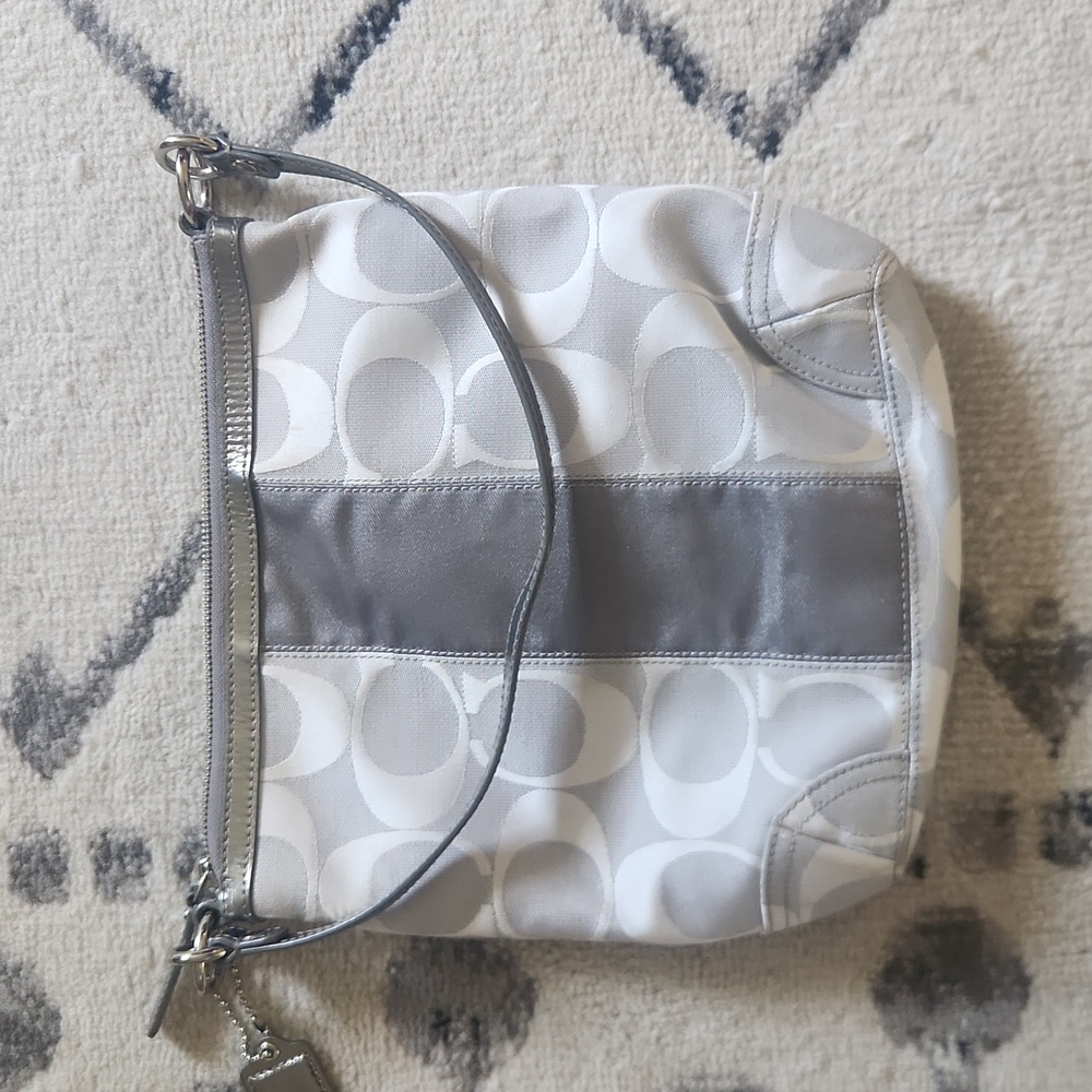 Silver coach bag